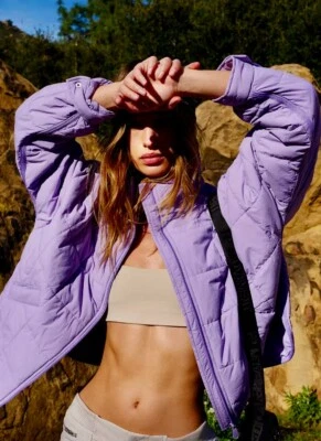 Free People Movement Pippa Packable Puffer Jacket Vivid Lilac Purple XS NWT - Image 1 of 4