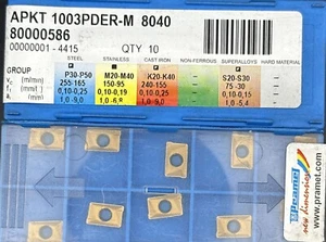 Pramet Wendeplatten APKT1003PDER-M 8040 Wendeschneidplatten ***Neu*** - Picture 1 of 1