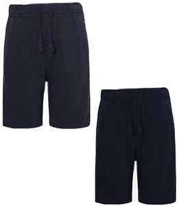 Boys Soft Cotton Jersey shorts Ge@rge Navy Black Drawstring Summer Pull On NEW - Picture 1 of 5