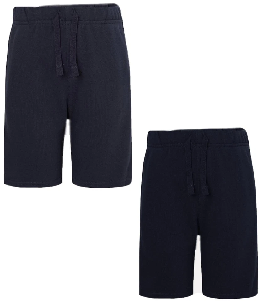 Boys Soft Cotton Jersey shorts Ge@rge Navy Black Drawstring Summer Pull On NEW - Image 1 of 3