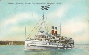 Postcard Kingston Steamer Thousand Islands Biplane 1926 Canada Series - Picture 1 of 2