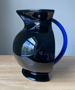 MARCO ZANINI BITOSSI Black Blue Memphis Style Hollywood Pitcher - Italy - VGUC - Picture 1 of 7
