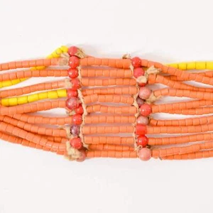 Collar Fulani naranja con cuentas - Imagen 1 de 8