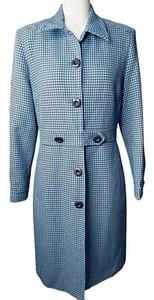 Larry Levine schwarz & blau Houndstooth Mantel Größe 8 - Bild 1 von 9