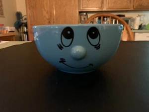 Dolce Vita Home Collection 5" Azul Smiley 3D Cara Divertida Cerámica Sopa Cereal Bowl - Imagen 1 de 4