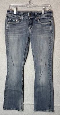 Yaso Jeans Womens 5/6 28 Blue Bootcut Stretch Denim Mid Rise Distressed Pockets - Image 1 of 4
