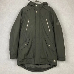 Jack & Jones Coat Mens Large Black Core Workwear Insulated Durable Hooded Jacket - Picture 1 of 10