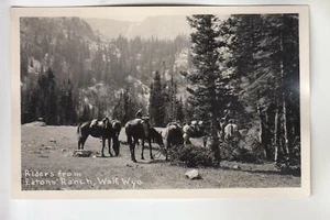 Real Photo Postcard Riders from Eatons Ranch Wolf WY - Picture 1 of 1