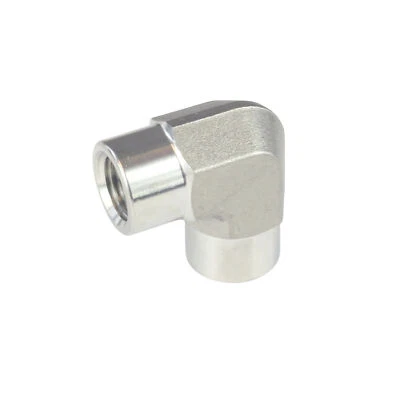 HFS(R) 1/4" NPT hembra 90 grados codo acero inoxidable 304 montaje de tubería forjado Foto 1 de 4