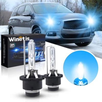 2x 8000K D2S HID Xenon Headlight Replacement Bulbs for 2014-2019 Infiniti QX60 - Image 1 of 4