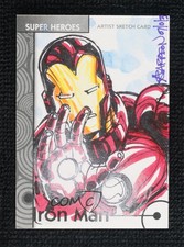 2013 Marvel Fleer Retro Sketch Cards 1/1 Iron Man #22 Sketch 02ro