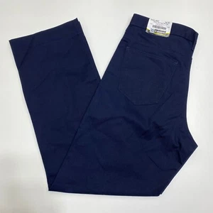 Edwards Dress Chino Pants Mens 34x31 Blue Pockets Zip Flat Front Straight Leg - Picture 1 of 11
