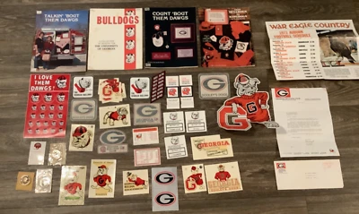Bulldogs efímeros UGA Georgia años 60, 70 y 80, monedas, publicaciones, carta y envío Foto 1 de 4