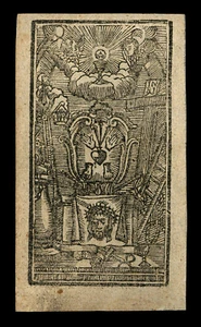 santino incisione xilografia 1700 ARMA CHRISTI - Imagen 1 de 1