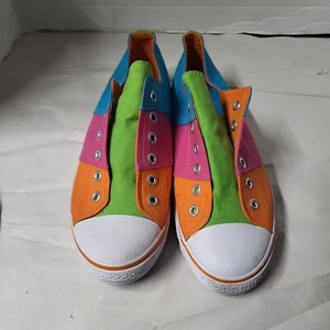 Unr8ed Women's Bright Color Blocks Canvas Sneakers Casual Canvas Size 8- EUC - Picture 1 of 10