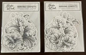 24 Stck. (2 Pkgs) Hester & Cook SERVIERKONFETTI Tisch Blumen Schnörkel Dekoration - Bild 1 von 5