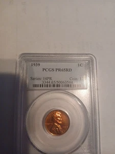 1939 Lincoln Wheat Cent PCGS PR65RD - Picture 1 of 2