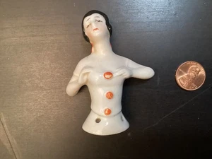 Antike Halbdame Porzellan Figur, original ein Schneebesen Pinsel Top, Germany - Bild 1 von 13
