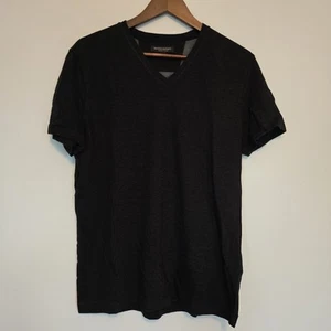 Banana Republic Luxury Touch V Neck Tshirt Gray Black Mens Large Short Sleeve - Picture 1 of 5