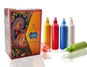 Kit Tubo Polvo Color Rangoli Navratri Pongal Pooja Mandir (Juego de 6) (6*85gm) - Imagen 1 de 5