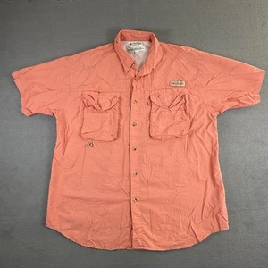 Columbia PFG Shirt Herren Large Orange Kurzarm Belüftet Angeln Outdoor Wandern - Bild 1 von 5