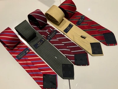 Lote de 5 corbatas de seda para hombre Brooks Brothers 346 & MAKERS EE. UU. 3”-3,25” anchos usadas Foto 1 de 4