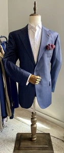 LNWOT Stunning 100% Wool Navy Blue Cesare Attolini Sport Coat 48R US/58R IT - Picture 1 of 18