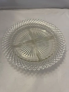 Vintage Anchor Hocking Miss America Clear Depression Glass 4-Part Relish Dish - Picture 1 of 6