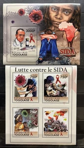 Joanas Salk/ Fight against AIDS / Lutte Contre Le SIDA on stamps MNH** alb.1 - Picture 1 of 1