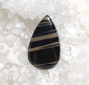 Piedra preciosa de obsidiana suelta de encaje natural de obsidiana de medianoche 21 quilates ME-14063 - Imagen 1 de 5