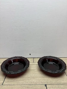 Set 2 ciotole per cereali zuppa rosso rubino Avon Cape Cod vintage 7,25" - Foto 1 di 8