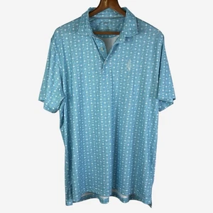 Johnnie O Golf Polo Mens XL Performance Jersey Shaker Cocktail Print Blue White - Picture 1 of 11