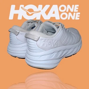 Hoka Bondi SR rutschfeste Lederschuhe Herren Größe 10 weiß sehr guter Zustand - Bild 1 von 11