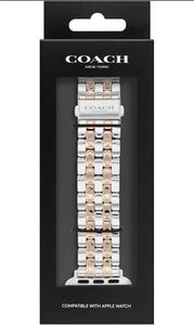 Women’s Coach Apple Watch Strap Band Stainless Steel Rose Gold 38mm 40mm 41mm - Photo 1 sur 8