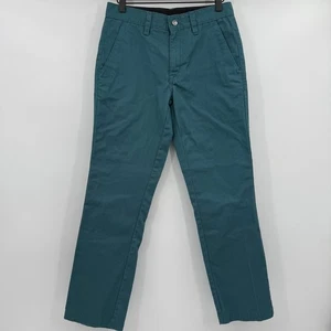 Volcom Pants Men 28 Green Chino Flat Front Slash Pocket Straight Leg Y2K 90s - Picture 1 of 15