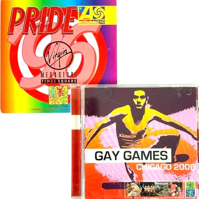 Gay Pride Games 2 CD Lot 1996 Virgin Mega Promo Chicago Bermudez Mix 2006 LGBTQ Foto 1 de 4