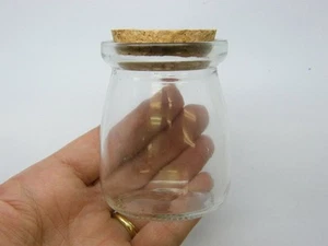 1 Glass clear  bottle jar with cork 76 x 56mm - Picture 1 of 1