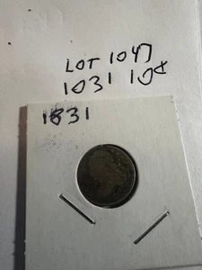 Moneda de diez centavos busto tapado 1831 lote envío gratuito #1047 - Imagen 1 de 7