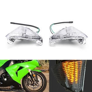 Anteriore Indicatori di Direzione Luce Per ZX 14R 10R 6R 636 Ninja 650F Chiaro # - Picture 1 of 6