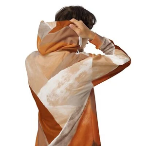 Felpa con cappuccio uomo full zip grafica - stampa acquerello boho - Foto 1 di 18