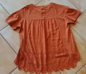 Anthropologie Tiny Pumpkin Burnt Orange Cotton Tee Eyelet XS - Bild 1 von 4