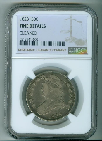 U.S. 1823 CAPPED BUST HALF DOLLAR NGC FINE DETAILS CLEANED Cover