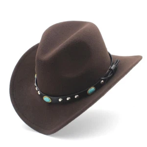 Junior Niños Western Niños Sombrero de Vaquero Gilrs Gorras de Vaquera con Cinturón de Cuero Turquesa - Imagen 1 de 20