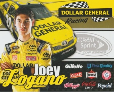 Tarjeta postal Joey Logano Dollar General Toyota Camry NASCAR 2012 Sprint Cup Foto 1 de 2