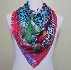 Christian Lacroix Glamazonia Square Silk Scarf Jungle Safari Zoo Wildlife Animal - Picture 1 of 15
