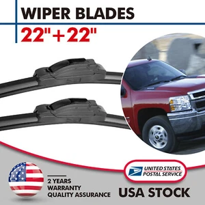 22"&22" Windshield Wiper Blades Fit For Ford F-150 Car Front Window Set of 2 - Picture 1 of 12