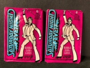 1977 Saturday Night Fever Vintage Sealed wax packs - 2 pack lot - John Travolta