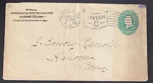 1902 US SCOTT #U312 WASHINGTON EMBOSSED COVER PHILADELPHIA-HANOVER PA FLAG BACK - Picture 1 of 2