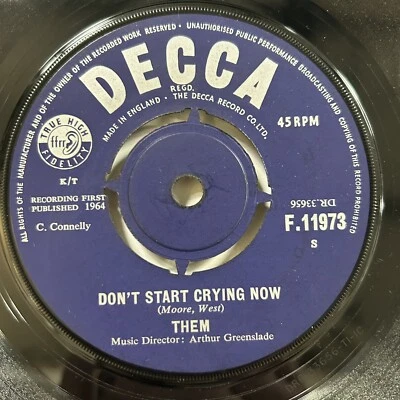 Them – Don't Start Crying Now/one Two Brown Eyes - Original Uk Decca 7"- F.11973 Foto 1 de 2