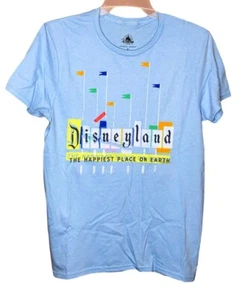 DISNEY PARKS DISNEYLAND THE HAPPIEST PLACE ON EARTH T-SHIRT BLUE SIZE M - Picture 1 of 4